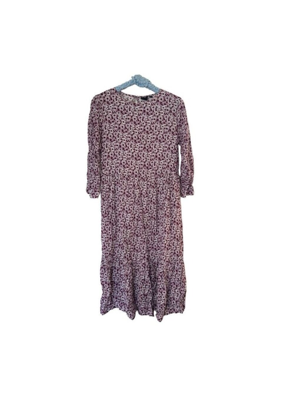 GAP Three-Quarter Sleeve Floral Flounce Midi Dress | S
